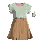 Tropical Shirt and Skirt - Sea Green